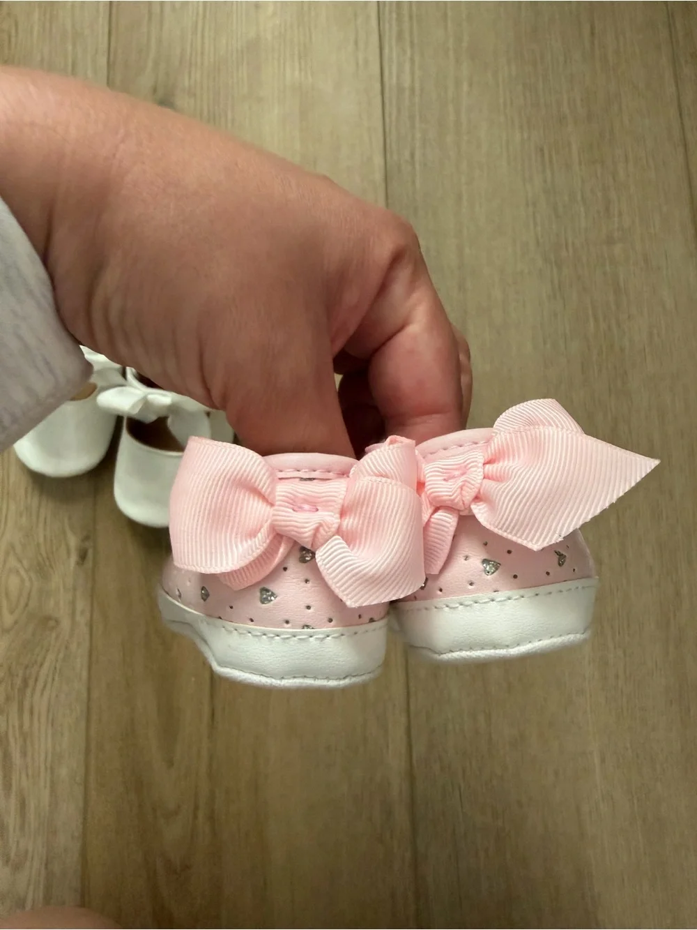 Kids Pink & White Ballet-Style Shoes with Bows